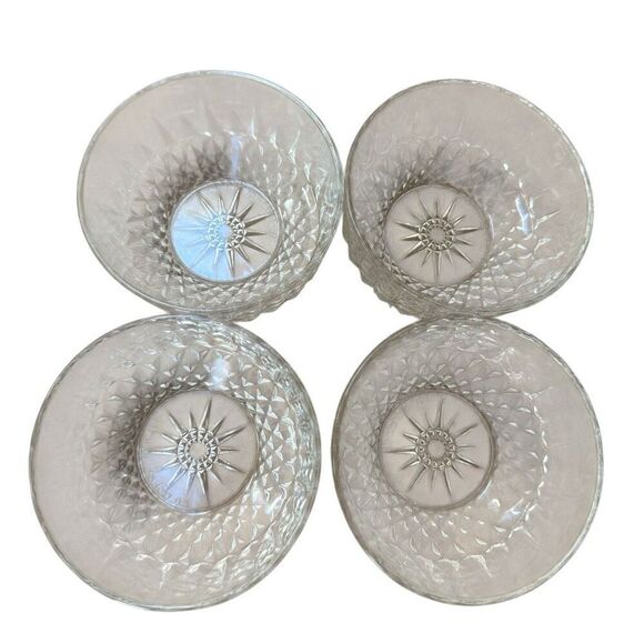 Arcoroc Arcopal France Diamond Star Clear Glass Small Berry Dessert 4 Bowls - Picture 2 of 9